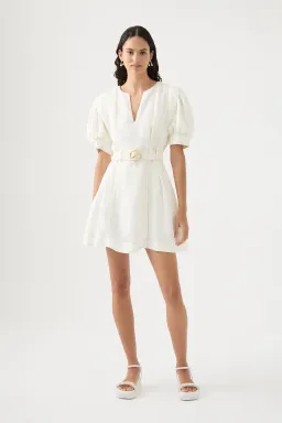 Aje Beacon Structured Mini Dress White Size 16 for rent on The Volte - image 1
