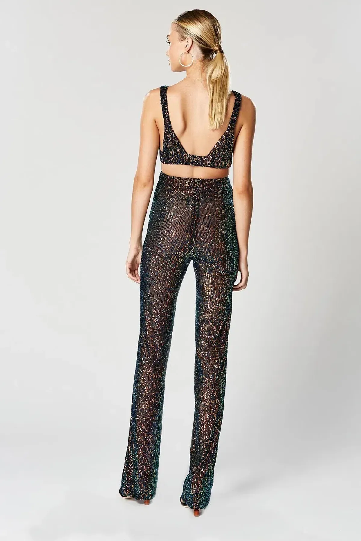 Winona Commix Top and Pants Sequin Set Green Sequin Size 10 - Image 3