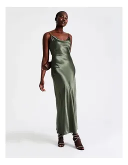 Wayne Cooper Cowl Neck Satin Slip Dress Green Size 18 for rent on The Volte - image 3