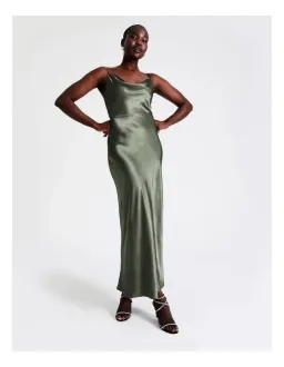 Wayne Cooper Cowl Neck Satin Slip Dress Green Size 18 for rent on The Volte - image 2