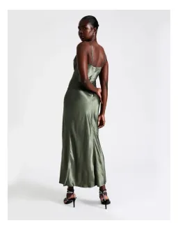 Wayne Cooper Cowl Neck Satin Slip Dress Green Size 18 for rent on The Volte - image 6