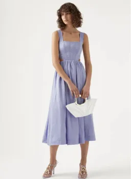 Aje Virginie Cut Out Midi Dress Cool Lavender Size 16 for rent on The Volte - image 1