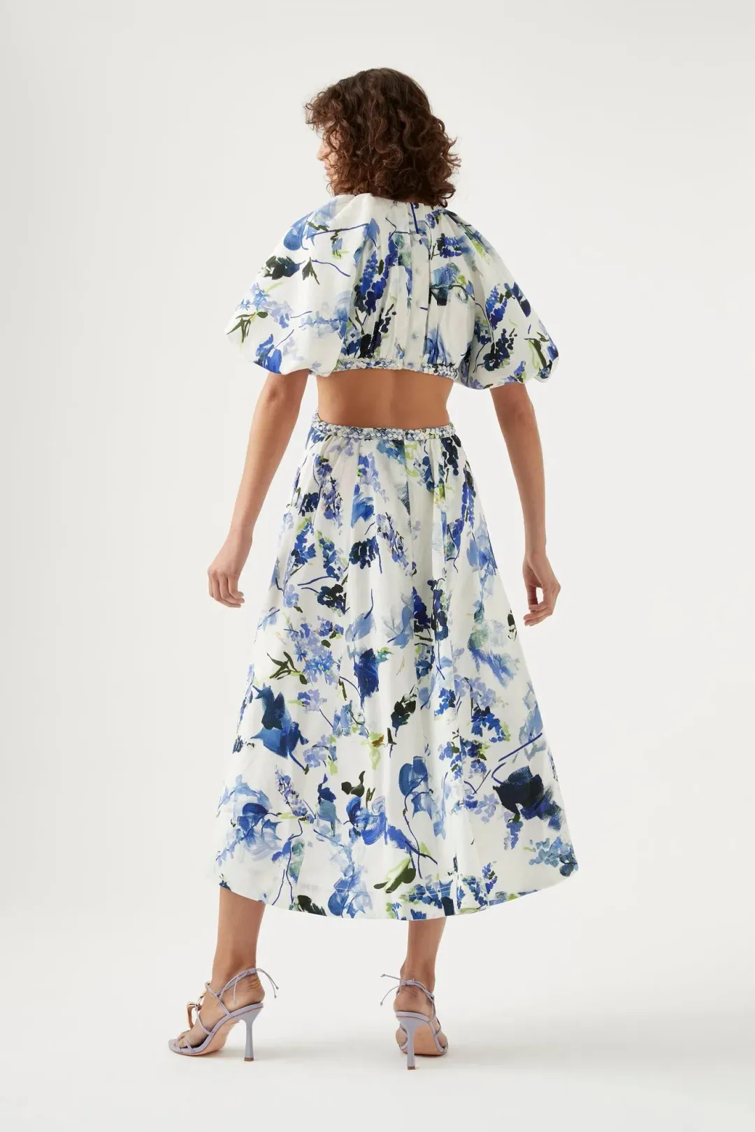 Aje Capucine Puff Sleeve Midi Dress Lavenders of Provence Size 14 for rent on The Volte - main image