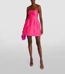 Aje Baret Strapless Mini Dress Hot Pink Size 10 for rent on The Volte - image 4