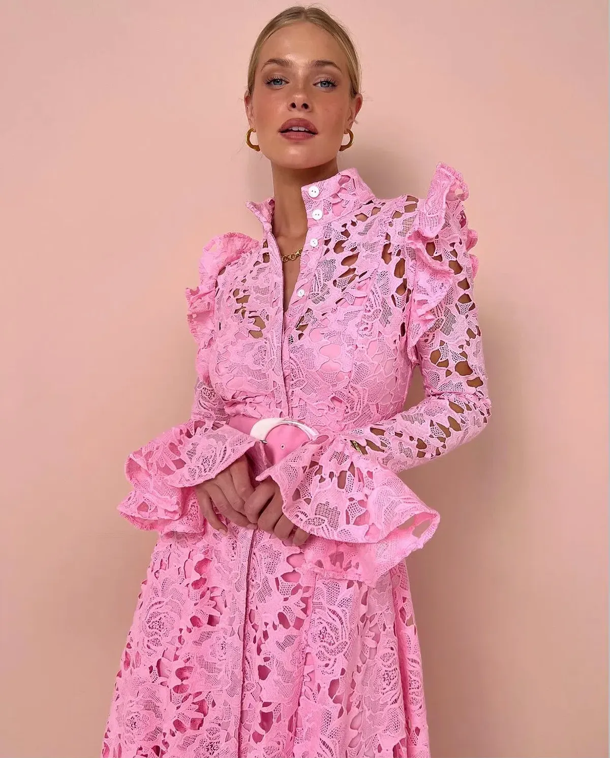 Leo Lin Aliyah Midi Dress Candy Pink Size 12 - Image 2