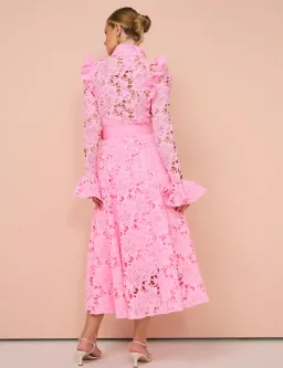 Leo Lin Aliyah Midi Dress Candy Pink Size 12 for rent on The Volte - image 3