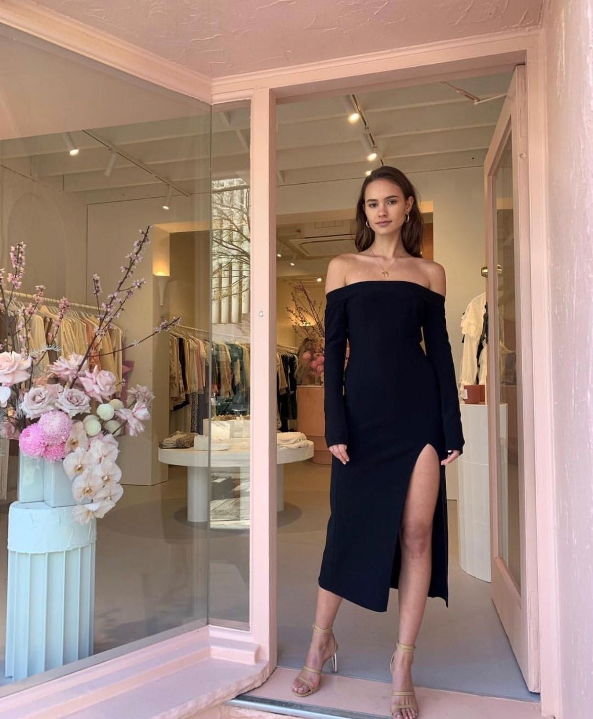 Bec & Bridge Elke Off Shoulder Midi Dress Black Size 10 - Image 2