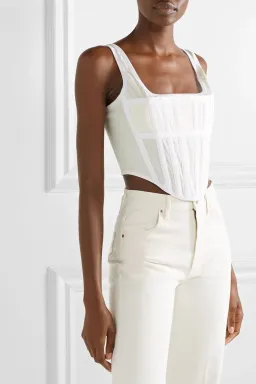 Dion Lee Jersey Corset Top in Ivory Size 8 for rent on The Volte - image 2