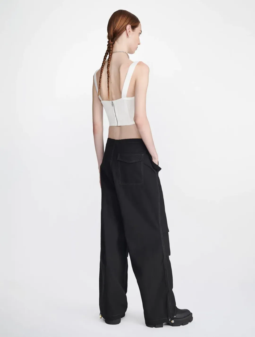 Dion Lee Jersey Corset Top in Ivory Size 8 for rent on The Volte - main image