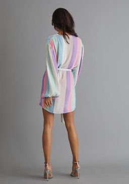 Retrofete Gabrielle Robe Pastel Stripe Size XS for rent on The Volte - image 3