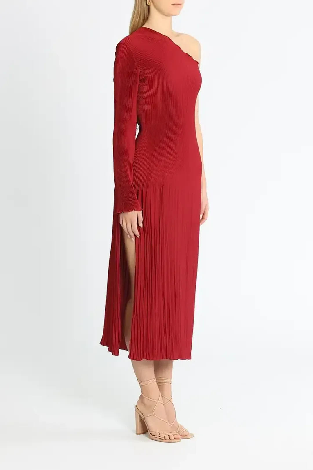 Lidee Soiree Gigi Gown Sleeved in Ruby Size 8 for rent on The Volte - main image