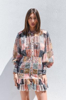 Zimmermann Ninety Six Patch Mini Dress Patchwork Paisley Size 1 / AU 10 for rent on The Volte - image 1