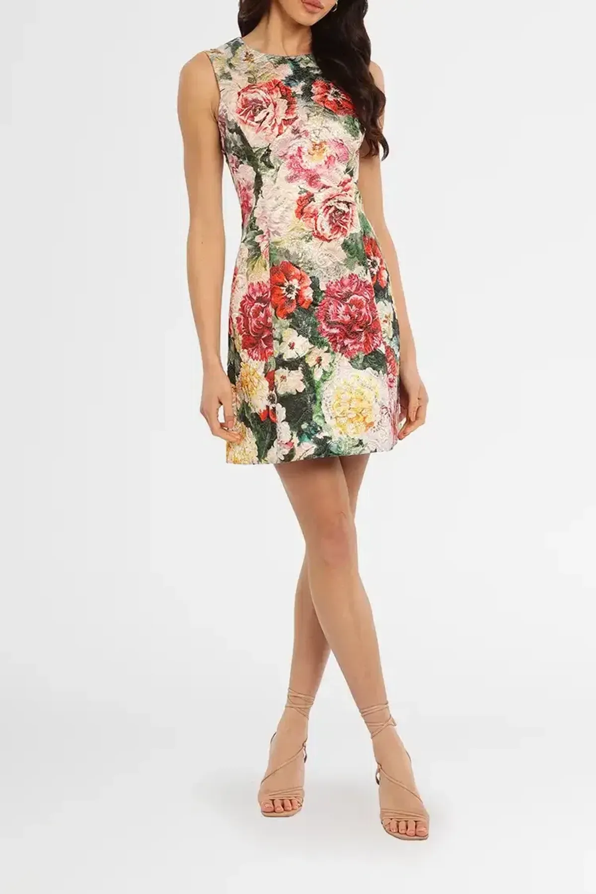 Dolce & Gabbana Papaveri Brocade Mini Dress Floral Size 10 - Image 2