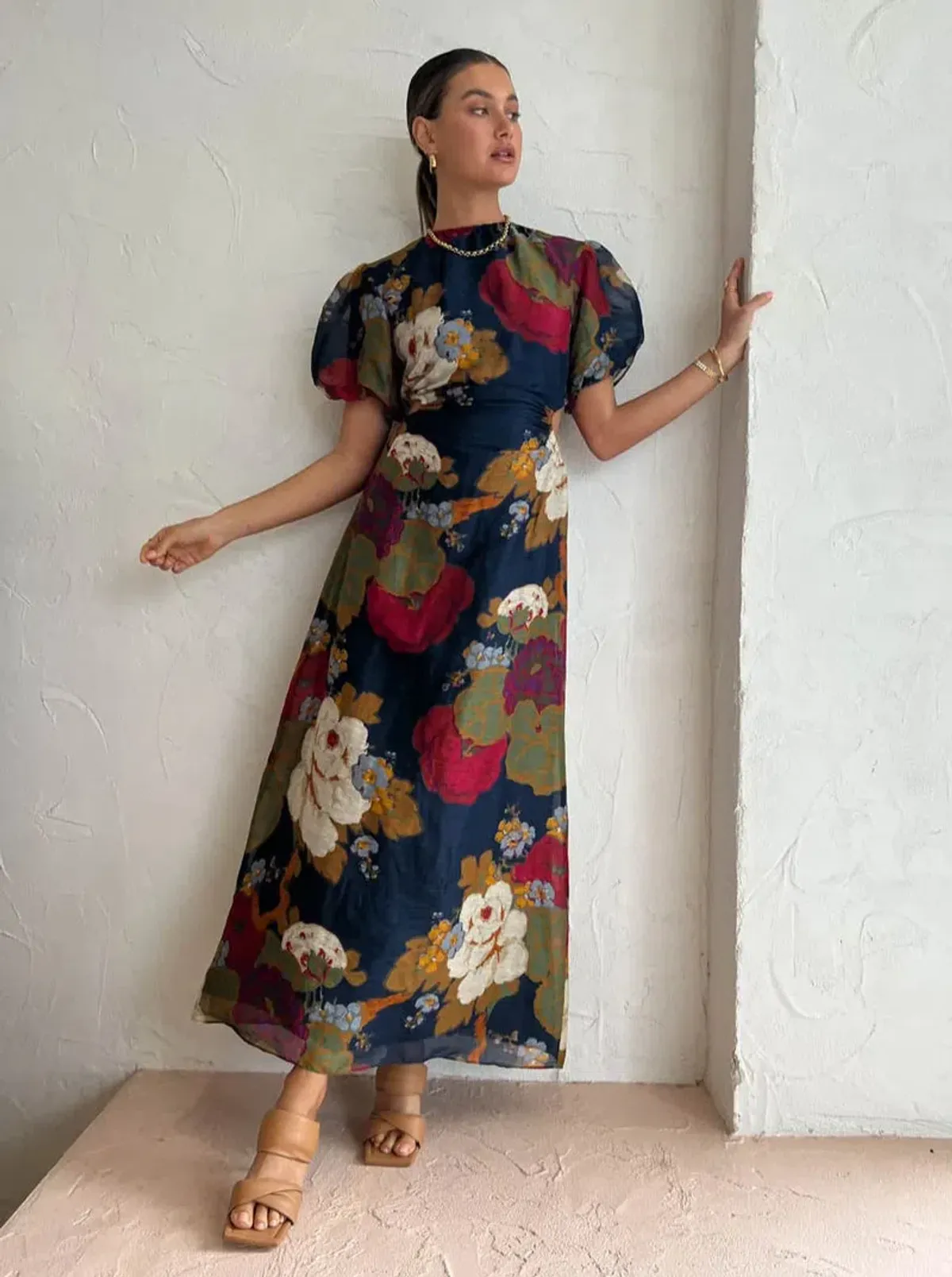 Sir the Label Bonita Puff Sleeve Dress Floral Size 2 / AU 10 for rent on The Volte - main image