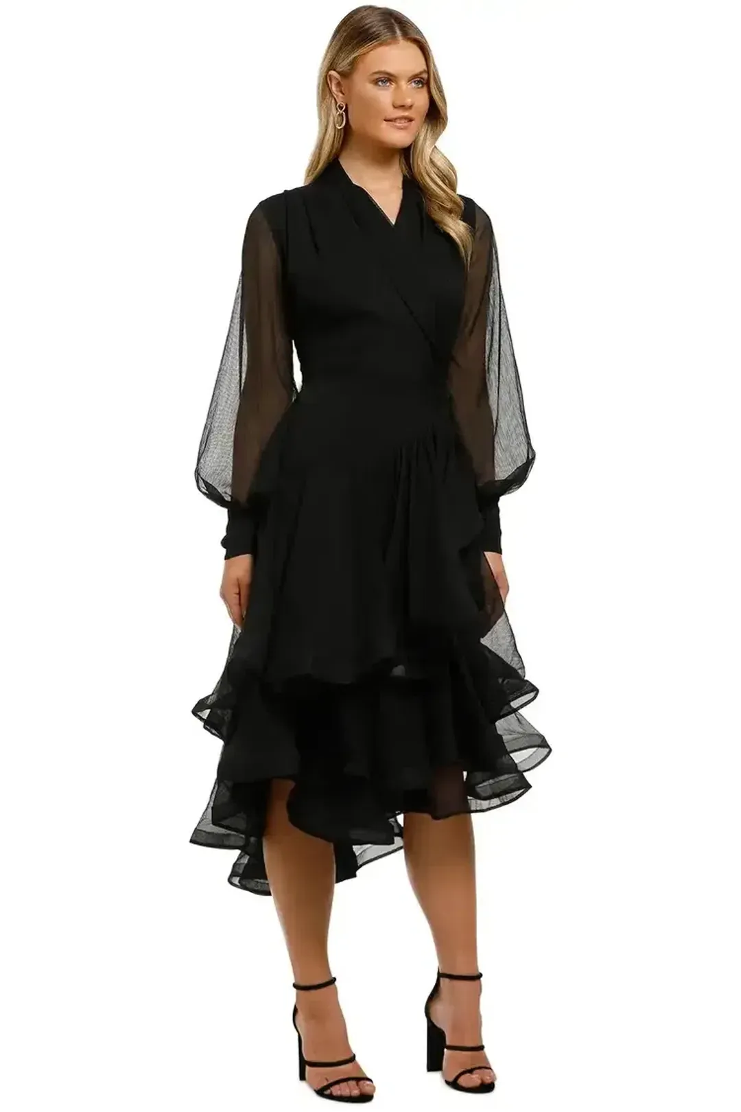 Elliatt Cuba Midi Dress in Black Size 10 for rent on The Volte - main image