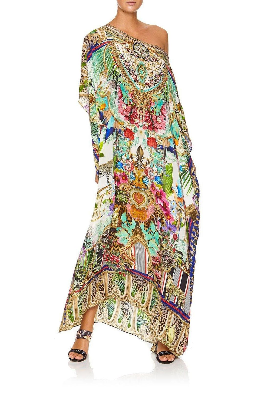 Camilla Champagne Coast Round Neck Kaftan One Size for rent on The Volte - main image