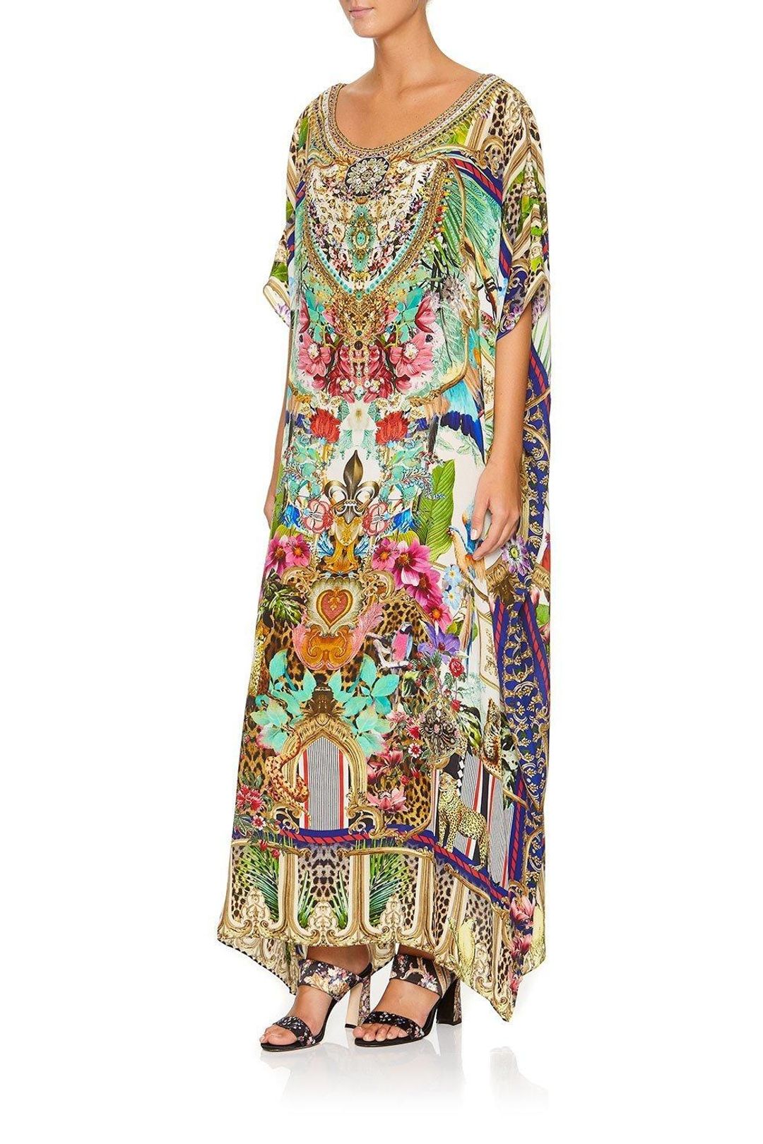 Camilla Champagne Coast Round Neck Kaftan One Size for rent on The Volte - main image