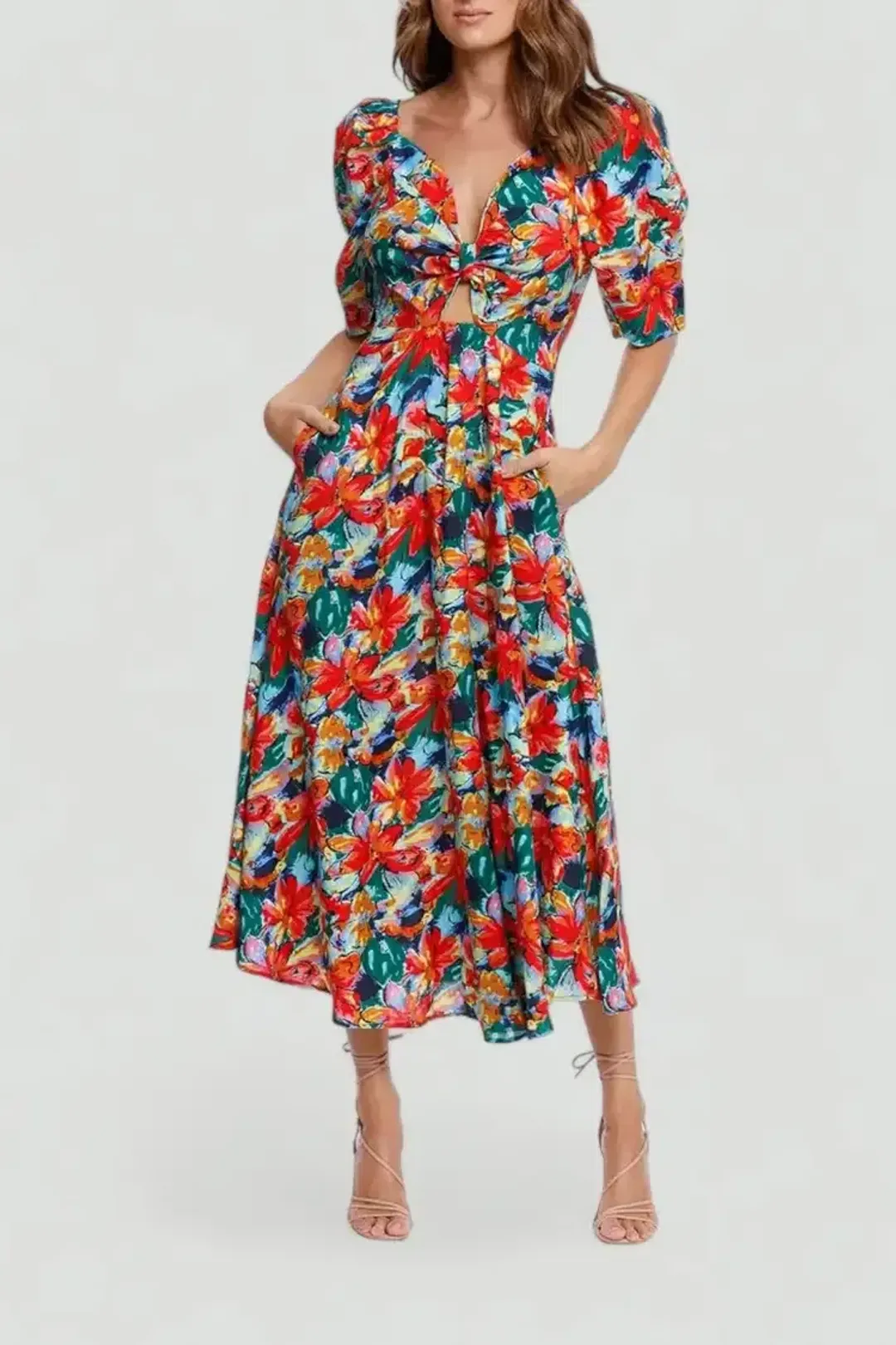 Elliatt Lexi Midi Dress Floral Size 14 for rent on The Volte - main image
