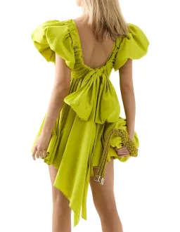 Aje Gretta Bow Back Mini Dress Green Size 6 for rent on The Volte - image 3