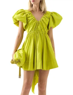 Aje Gretta Bow Back Mini Dress Green Size 6 for rent on The Volte - image 2