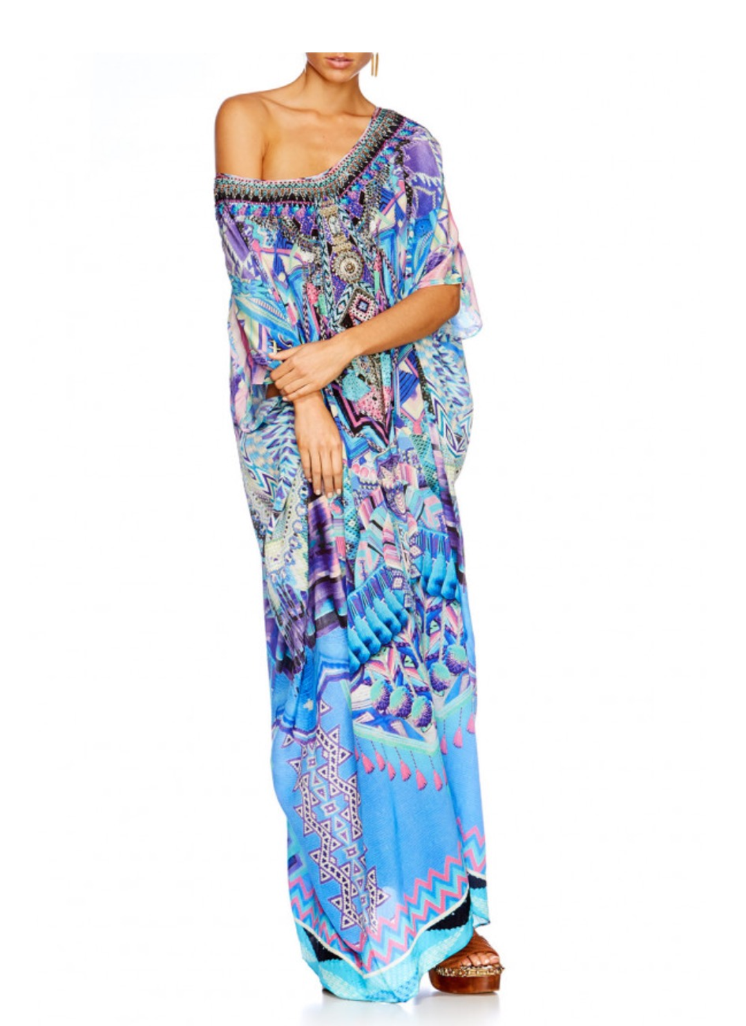 Camilla Threads of Cosmos Round Neck Kaftan One Size for rent on The Volte - main image