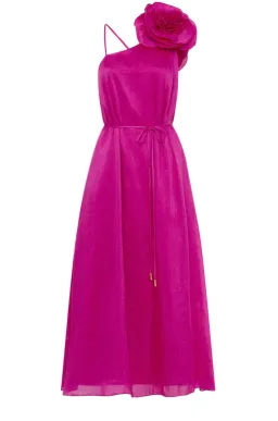 Aje Quintessa Flower Midi Dress Deep Magenta Size 8 for rent on The Volte - image 2