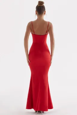 House Of CB Olivette Satin Corset Maxi Red Size M / Au 10 for rent on The Volte - image 7