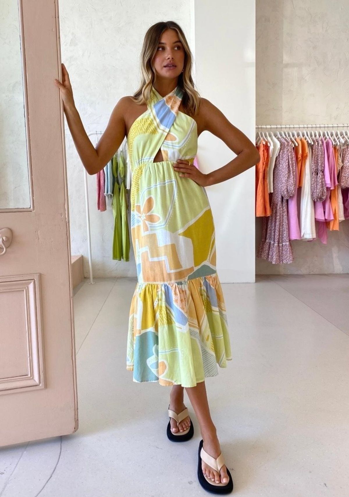 STEELE SIA DRESS IN SUNSET CABANA - Image 1