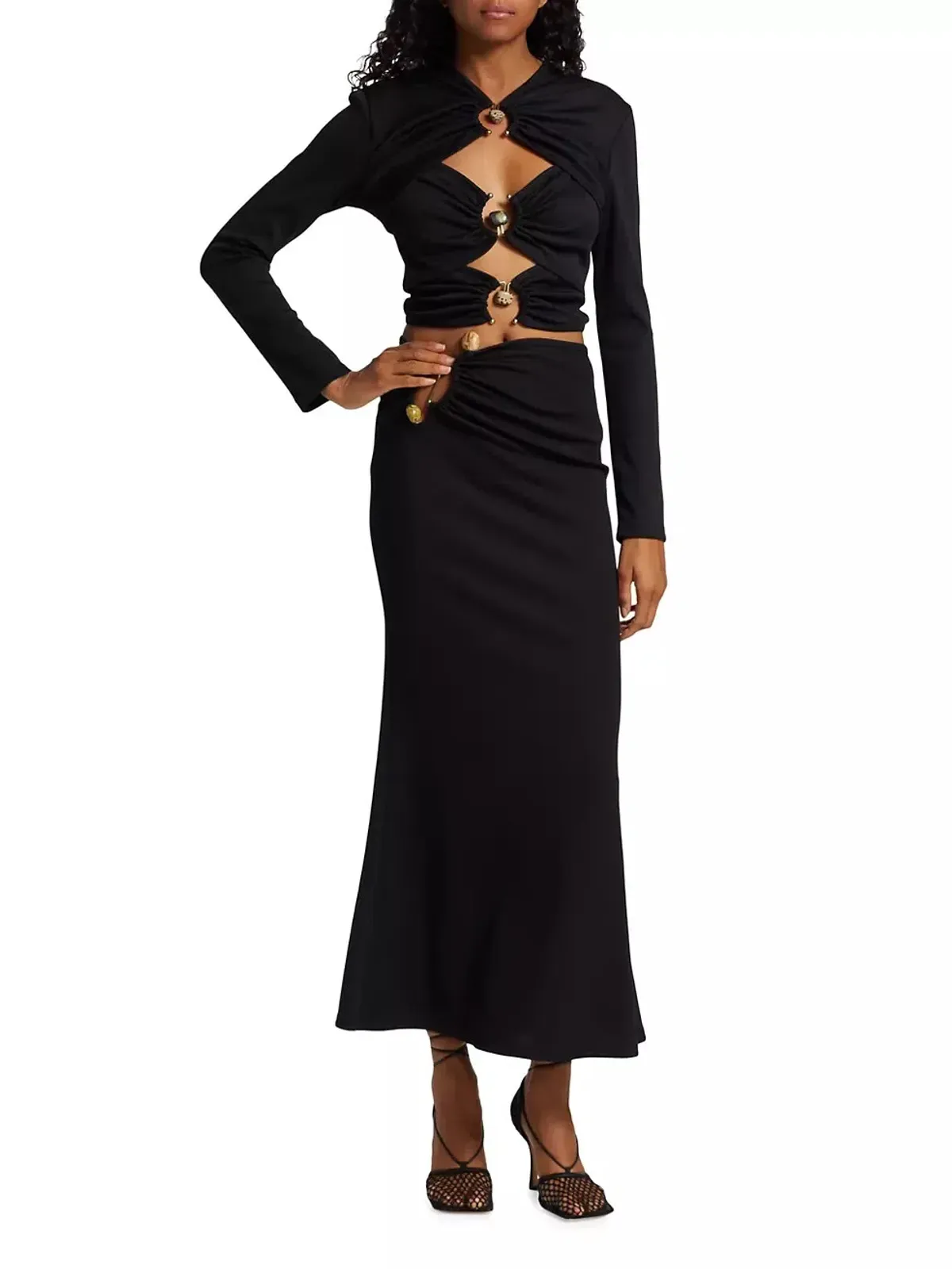 Christopher Esber Cut Out Detail Top Black Size 14 - Image 1