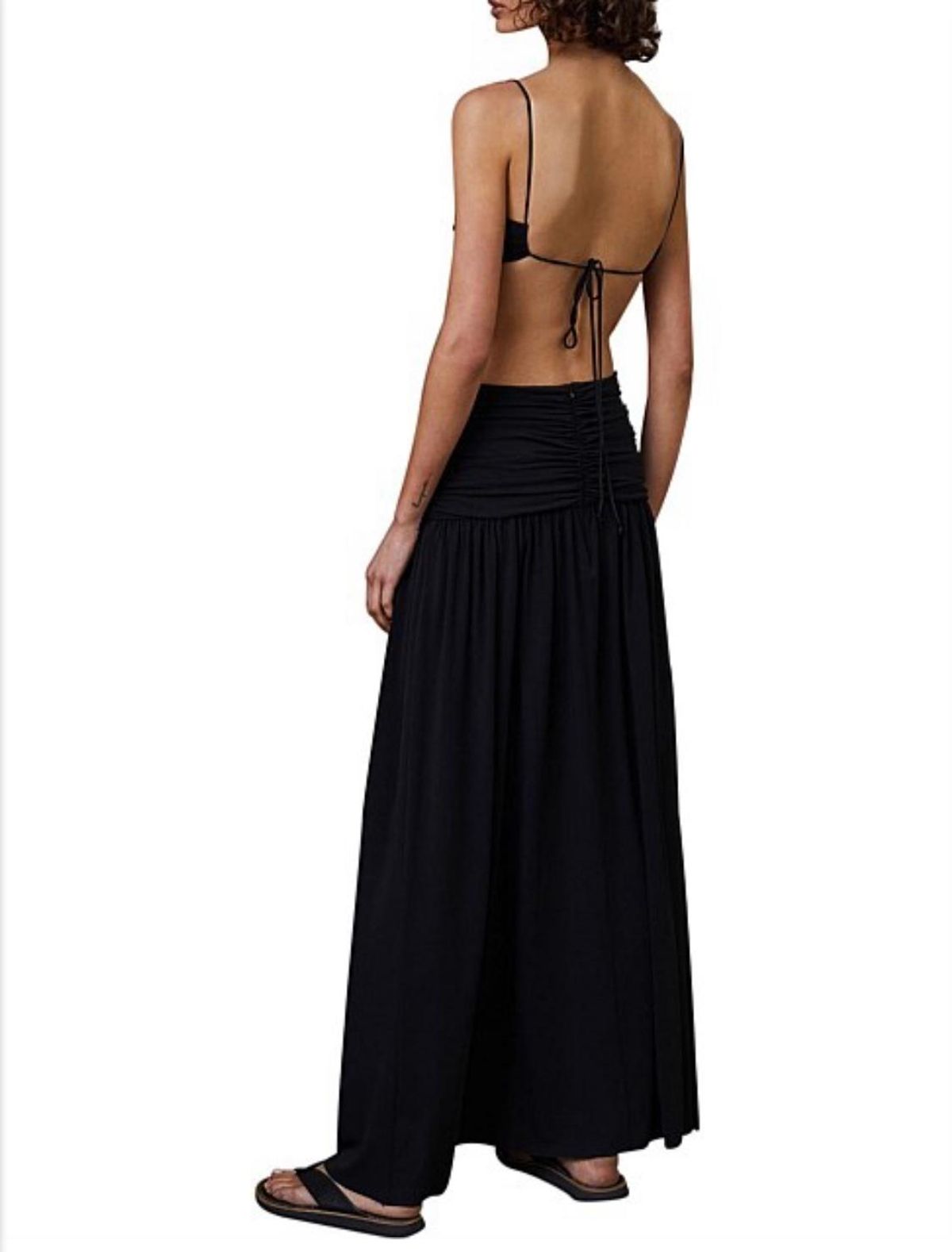 BEC & BRIDGE MINX SLEEVELESS BLACK TIE-BACK MIDI DRESS - Image 2