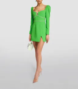 Self Potrait Rhinestone-Embellished Mini Dress Green Size 6 for rent on The Volte - image 1