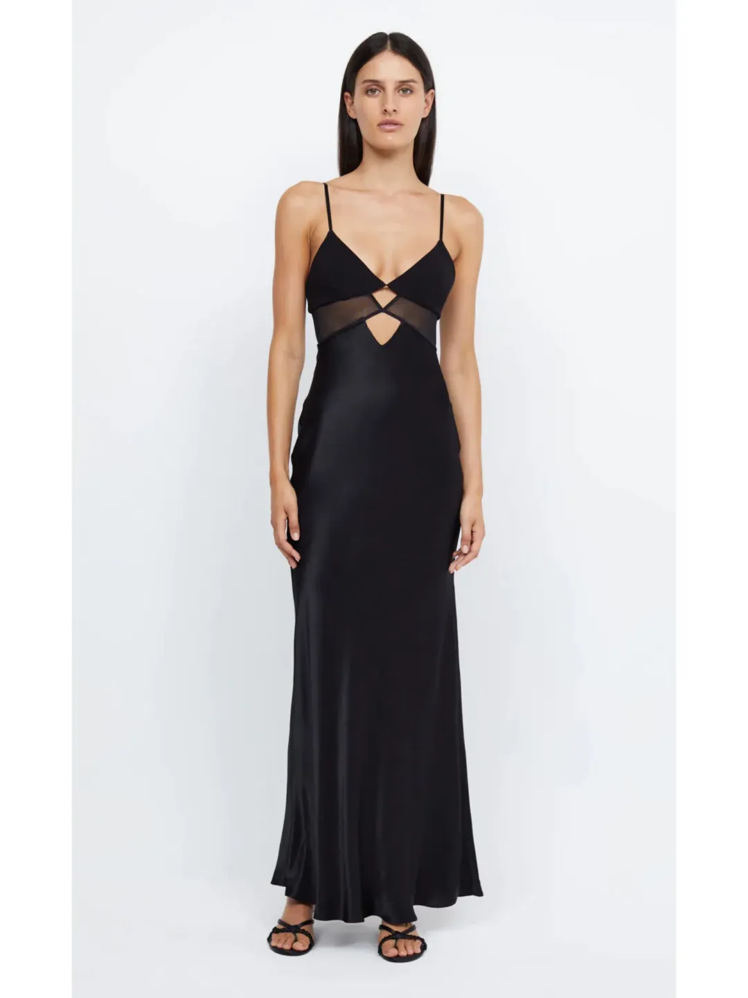 Bec & Bridge Ashton Cut Out Mesh Maxi Dress in Black Size AU 10 for rent on The Volte - main image