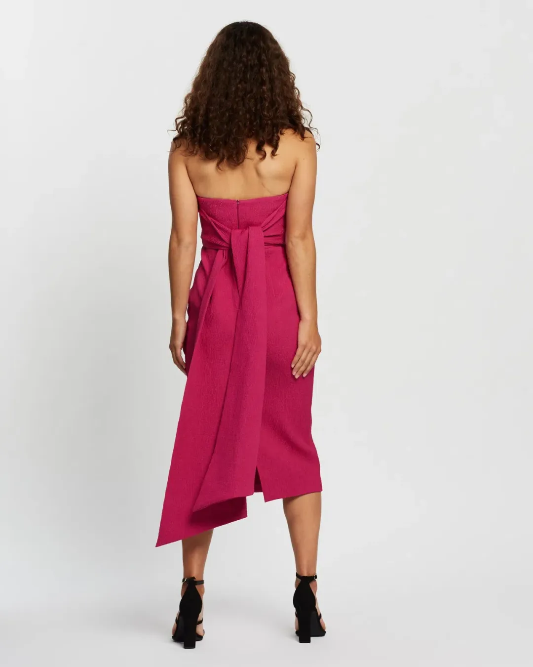Rebecca Vallance Andie Tie Midi Dress Pink Size 8 for rent on The Volte - main image