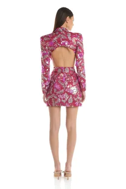 Eliya The Label Erica Mini Blazer Dress Pink Sequin Size XL / AU 14 for rent on The Volte - image 4