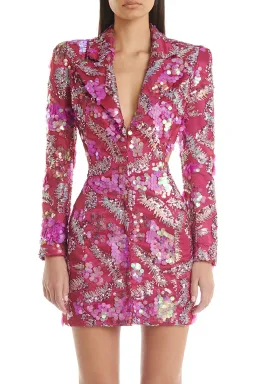 Eliya The Label Erica Mini Blazer Dress Pink Sequin Size XL / AU 14 for rent on The Volte - image 2