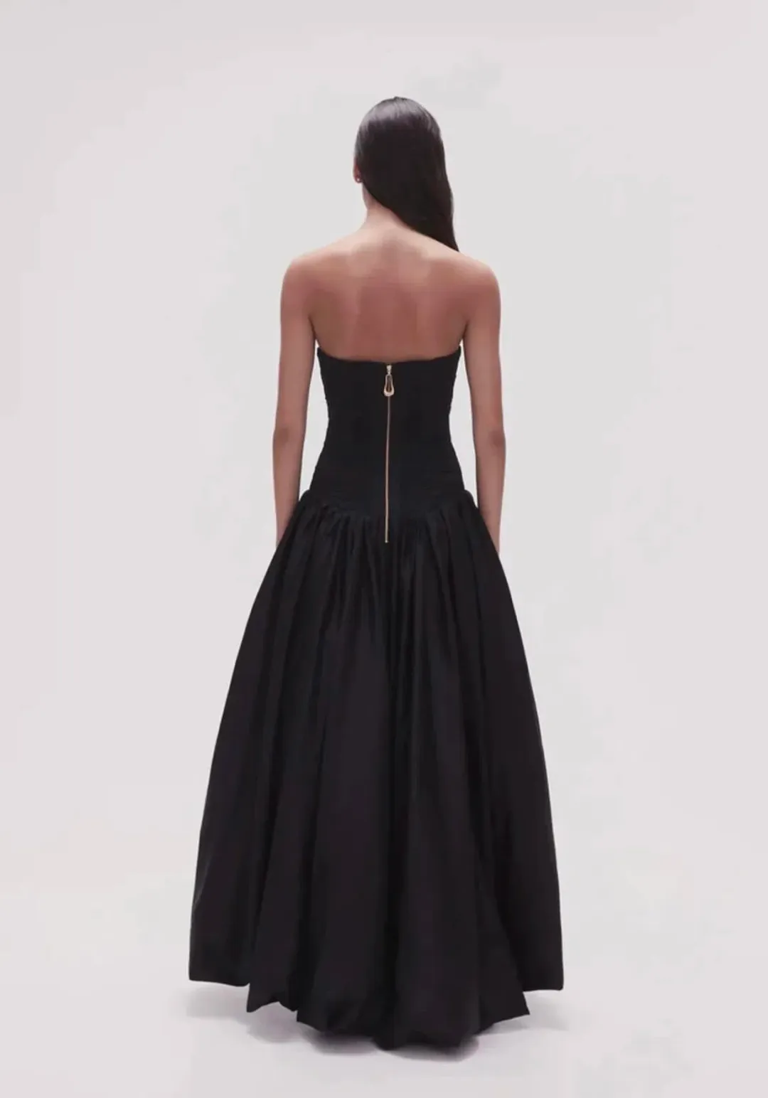 AJE Violette Bubble Hem Maxi Dress Black Size 12 for rent on The Volte - main image