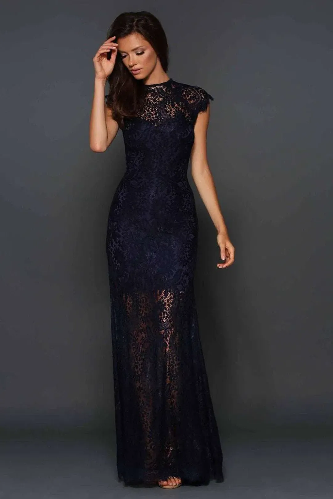 Elle Zeitoune Demi Gown in Navy Size 16 for rent on The Volte - main image