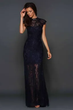 Elle Zeitoune Demi Gown in Navy Size 8 for rent on The Volte - image 1