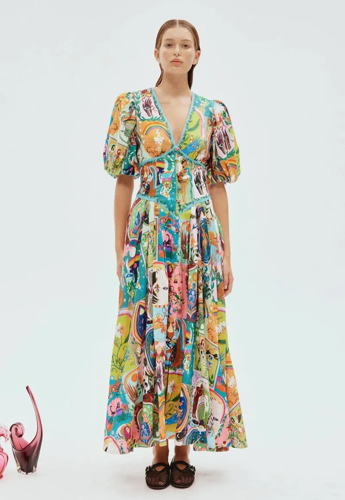 Alemais Evergreen Midi Dress Multi Size 8 - Image 1