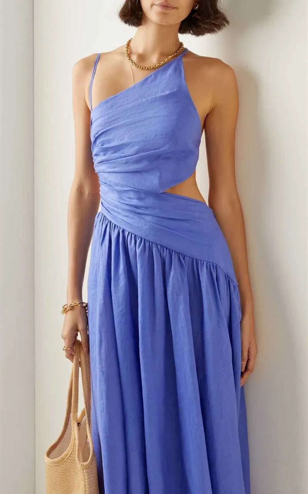 Zimmermann Tropicana Asymmetric Dress Electric Blue Size 1 /AU10 for rent on The Volte - main image