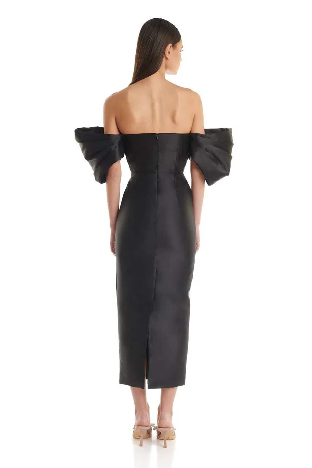 Eliya The Label Renee Midi Dress Black Size 10 for rent on The Volte - main image