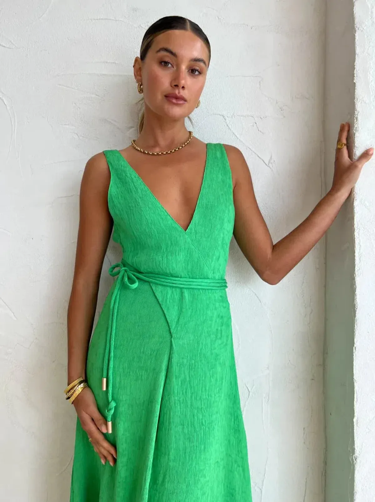 By Nicola Starboard Maxi Cross Waist Dress in Parakeet Green Size 10 - Image 2