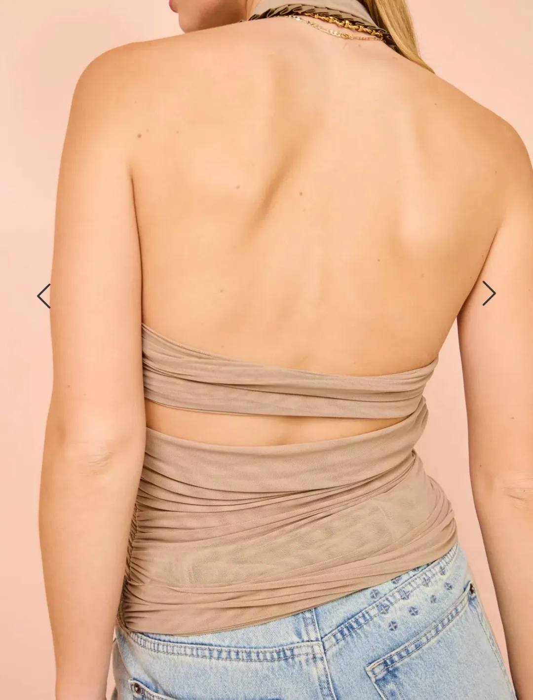 Bec & Bridge Wave Crush Halter Top Taupe Size 8 for rent on The Volte - main image