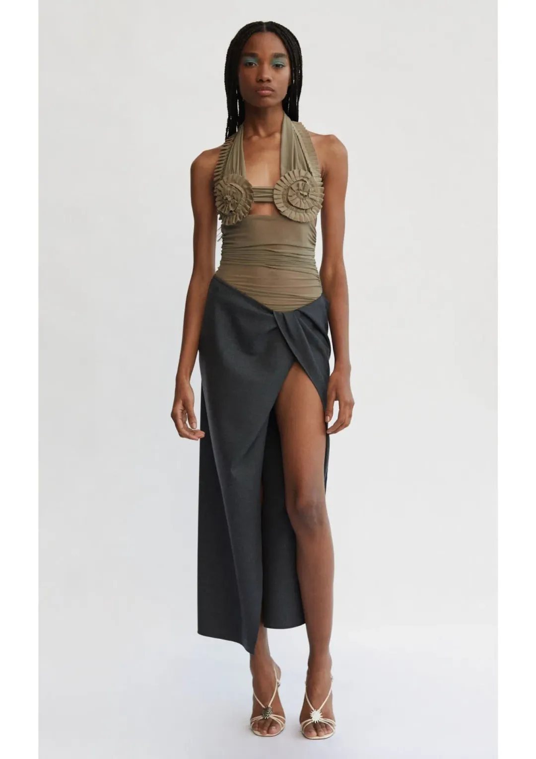 Bec & Bridge Wave Crush Halter Top Taupe Size 8 for rent on The Volte - main image