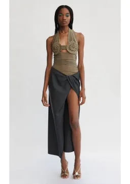 Bec & Bridge Wave Crush Halter Top Taupe Size 8 for rent on The Volte - image 1