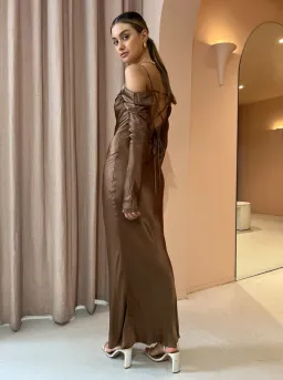 Issy Sereia Maxi Dress Brown Size 6 for rent on The Volte - image 3