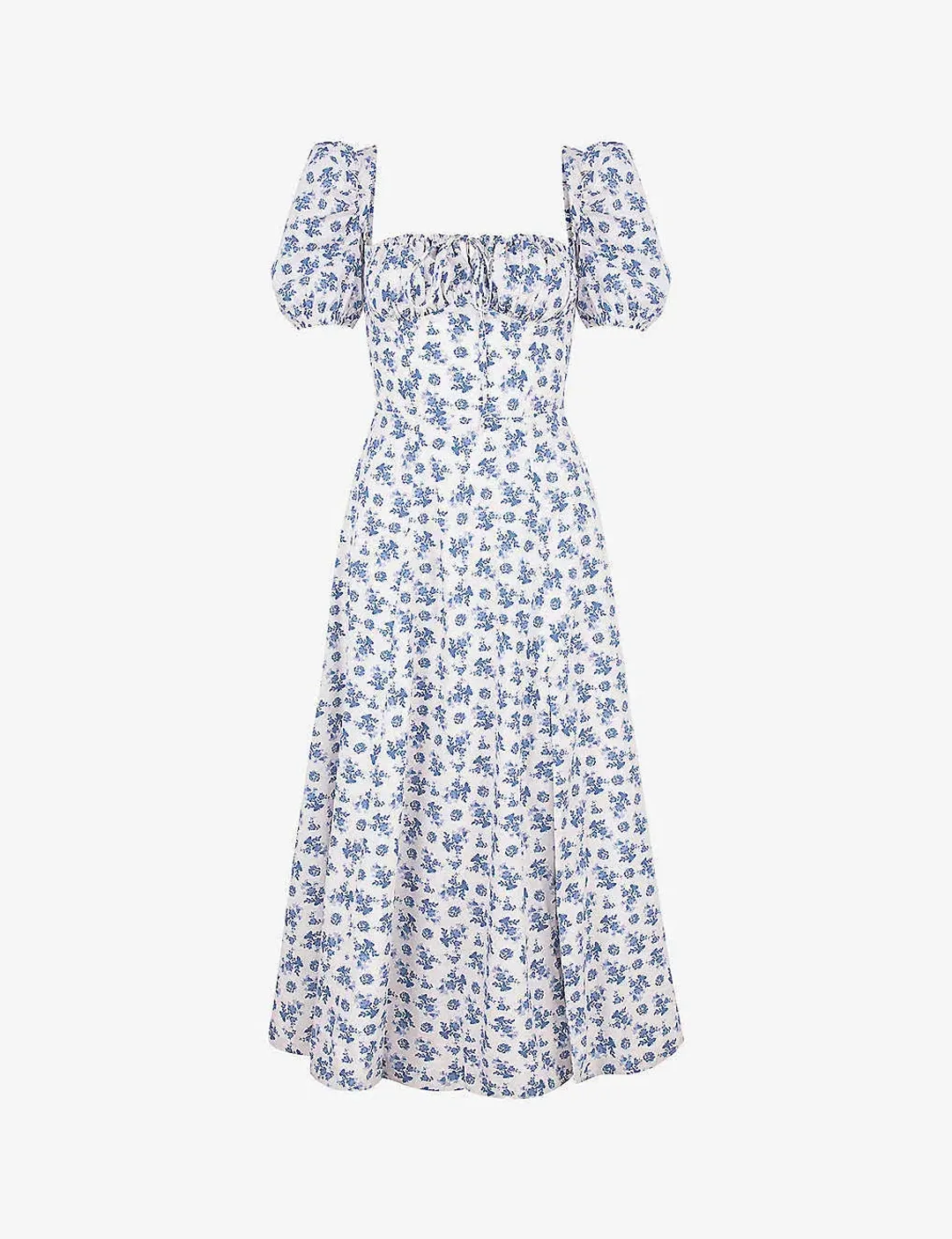 House of CB Tallulah Midi Dress Blue White Floral Size XS / AU 6 for rent on The Volte - main image