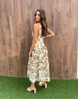 Shona Joy Bella Plunged Tiered Midi Dress Floral Size 10 for rent on The Volte - image 3