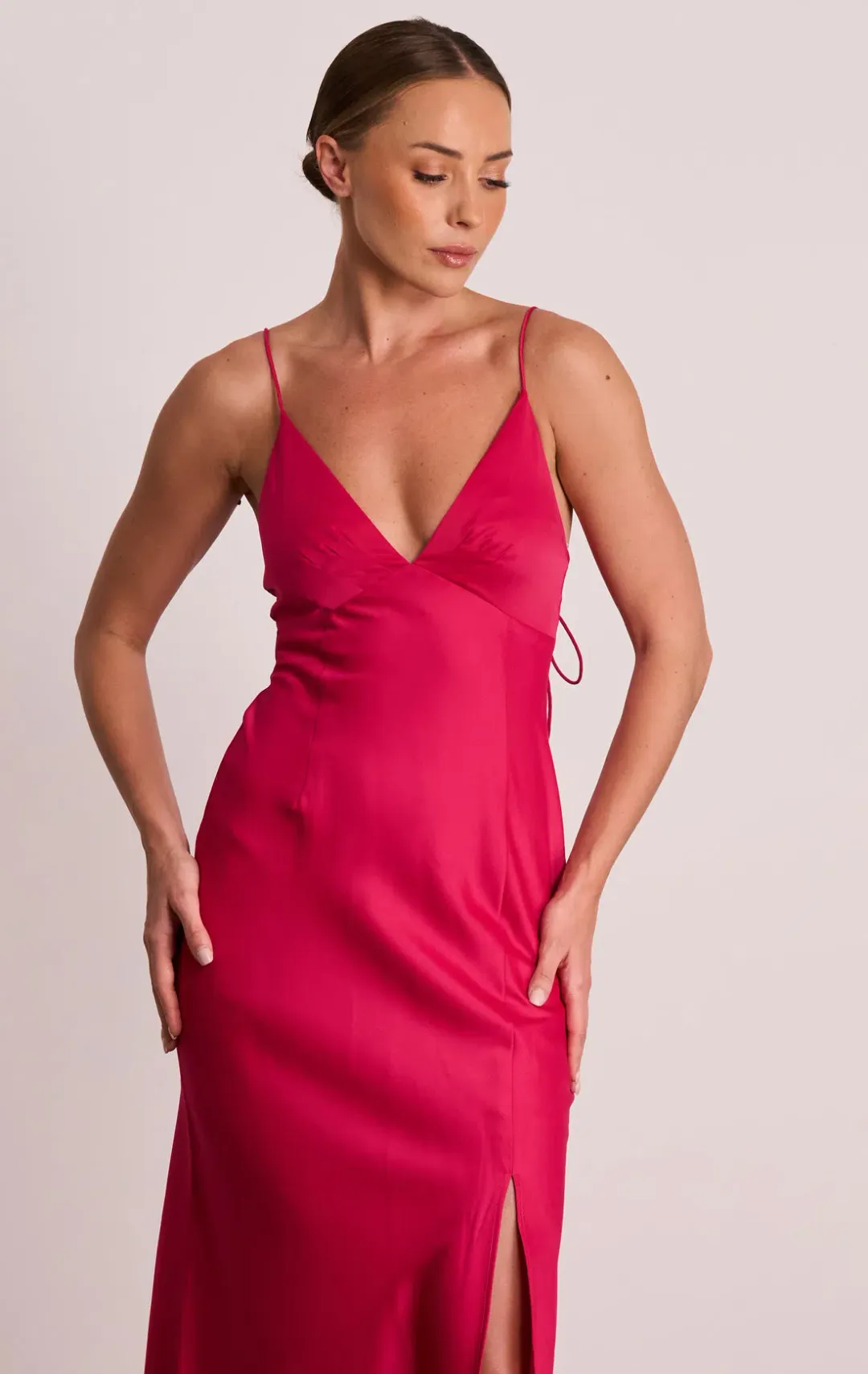 Pasduchas Dreamland Slip Midi Dress Pink Size 10 for rent on The Volte - main image