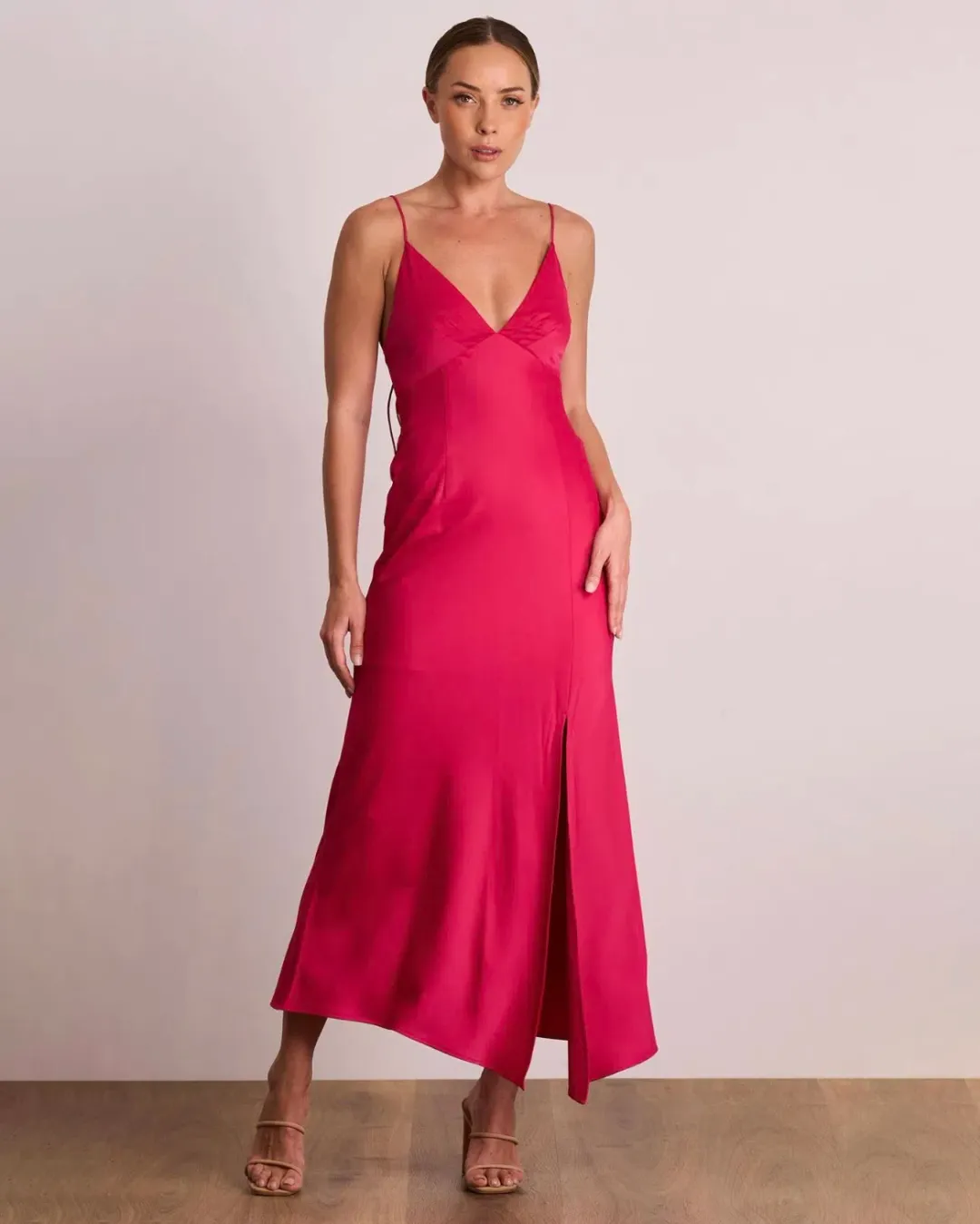 Pasduchas Dreamland Slip Midi Dress Pink Size 10 for rent on The Volte - main image